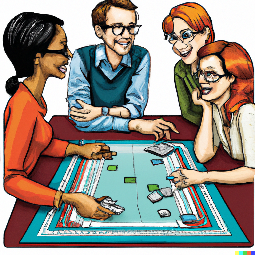 DALL·E-2023-02-05-09.51.22-A-comic-of-a-group-of-male-and-female-friends-playing-a-board-game-
